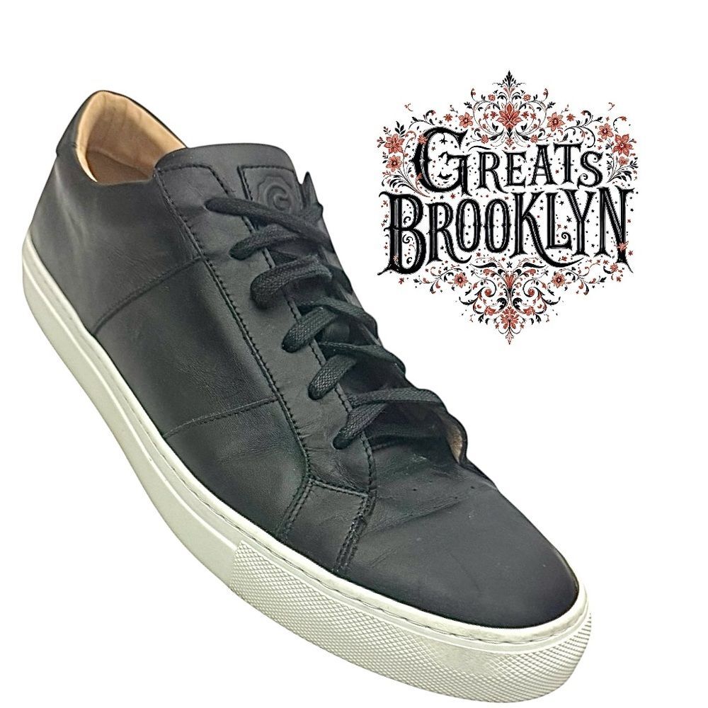 Greats Brooklyn Men’s Sneakers Black Leather Size EU 46 US 13 Made in Italy